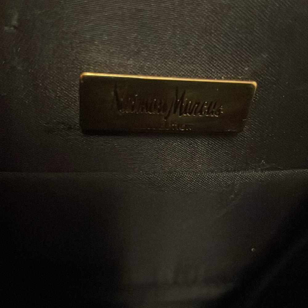 Neiman Marcus Elegant Satin Black Evening Bag - Picture 4 of 5